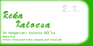 reka kalocsa business card